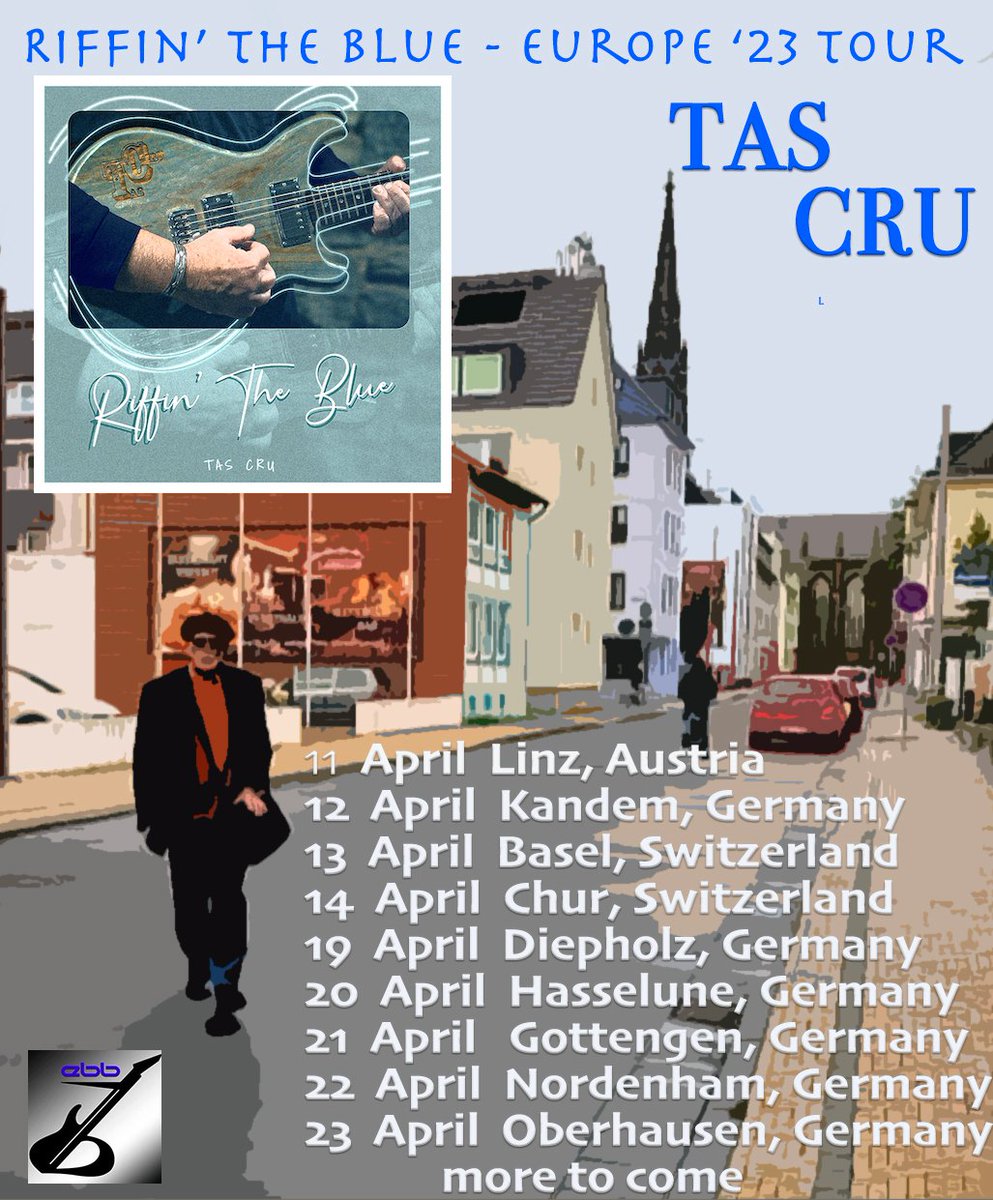 TazCru's tweet photo. April 2023 #TasCru #BluesMusic #Europe https://t.co/xLyqM9fCEY