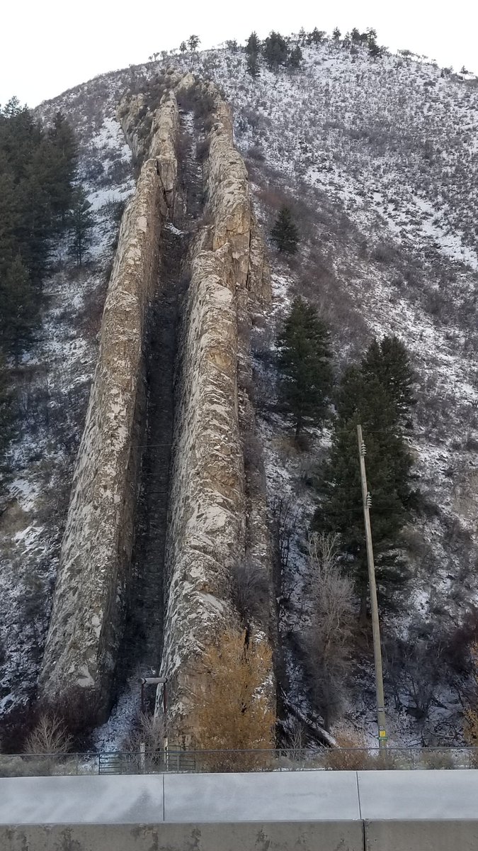 CameronMayCS's tweet photo. Any guesses why this crazy rock formation near Morgan, Utah is called #DevilsSlide? https://t.co/jo179rnBd8