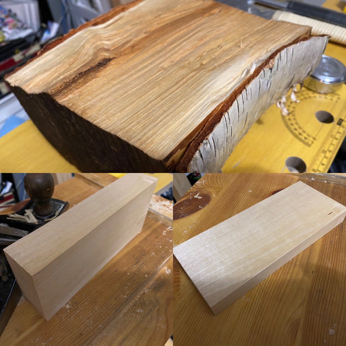 asmand's tweet photo. Did a Gottshall block some time ago. Great exercise for chisel skills. Started with a piece of birch firewood. #woodworking #chisel #firewood #gottshall https://t.co/29BTJDQSXy
