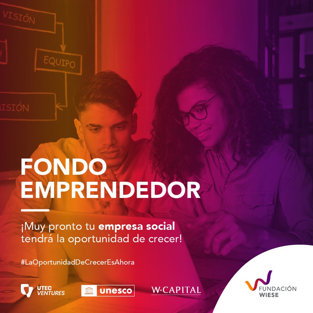 #FundacionWiese, socio del #PactoporlaCultura2030, con el apoyo técnico de @UnescoPeru y otros aliados, lanzó #FondoEmprendedor-2da edición.

Dará financiamiento para capacitaciones, mentorías y acompañamiento a empresas sociales.
Las bases👉bit.ly/3UR5q0E
#SúmateAlPacto