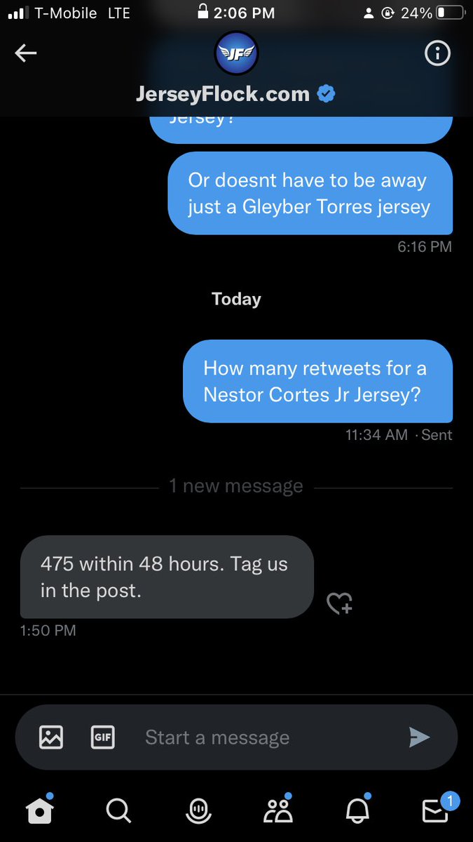 ExtendGleyber's tweet photo. Alright guys please retweet i dont own any Yankee jerseys i need this 😭 .@JerseyFlock https://t.co/h8cpZCosx2