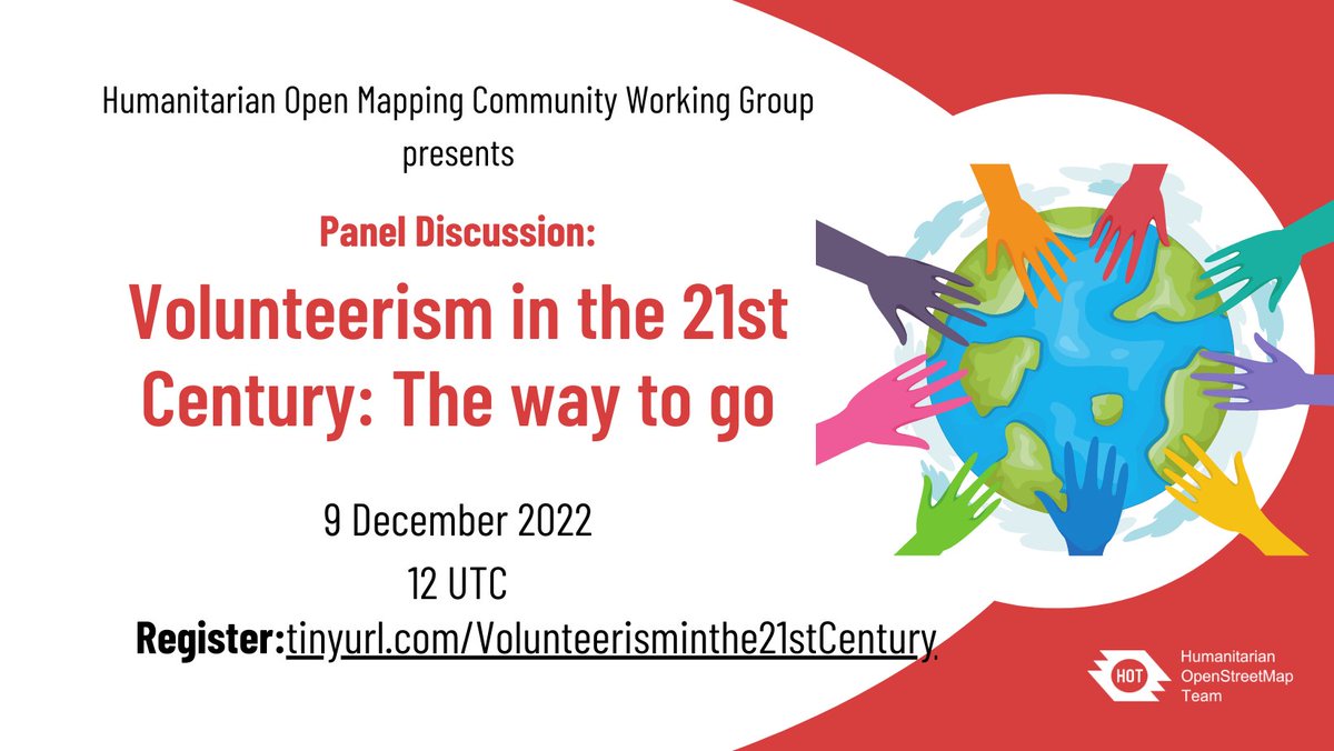 hotosm's tweet photo. Hi there, are you someone who is passionate about volunteerism, or  you want to know why you should volunteer?. RSVP NOW: https://t.co/t3qO0tHRfD  to join the discussion on Dec 9, 2022. https://t.co/AxTmEishAT