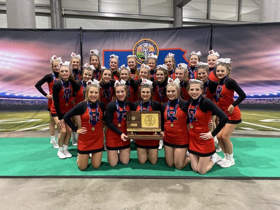 tesslacock's tweet photo. @sportsinkansas @CJprepsports @rossville_cheer @RossvilleDawgs Rossville High Dance State Champs Friday and State Cheer Back to Back State Champs Saturday.Many of these girls are multi-sport athletes with all-state, all-county honors and individual/team rankings. #2days2titles https://t.co/XltWuS5OX8
