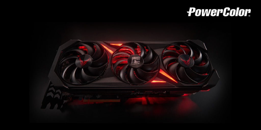 PowerColor's tweet photo. 「The darkness dominator: Red Devil」

 With its restless desire to rule the universe but no wish to see any light,

 Devil 13, the ruler of the underworld created a new Devil to rise from the underworld and master all creatures. https://t.co/faQPVVPD2f