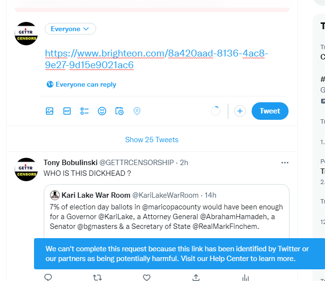 GETTRCENSORSHIP's tweet photo. ELON MUSK STILL CENSORING BRIGHTEON AND MIKE ADAM s PLATFORM https://t.co/OmSxGbdeyD