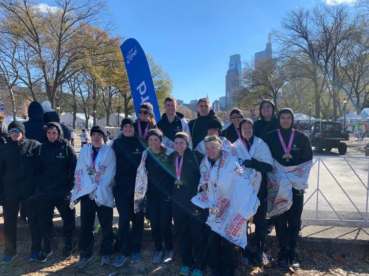 TarletonPrez's tweet image. Proud of my Black Knight @WestPoint_USMA Cadet. Completed the Philadelphia Marathon representing Army today. Third place in his division - 2:43 (6:14 per mile). That’s fast Hurley!