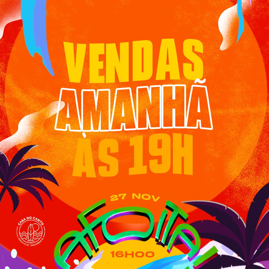 afoitafesta's tweet photo. Ingressos disponíveis a partir de amanhã, ás 19h, via @sympla! ⚠️

Ativa as notificações do nosso perfil e fica ligado 😉

 Neste domingo, 27 de novembro, Afoita! Edição Verão @ Casa do Canto

Você não vai ficar de fora dessa, né?! 🔥🥵💦 https://t.co/yFgC4cKqXL