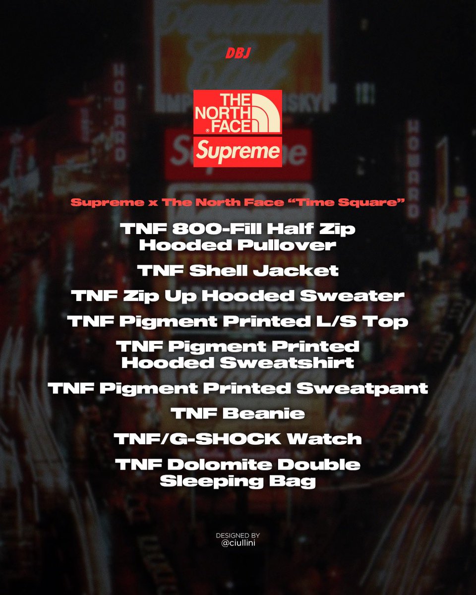 Supreme north face times square sleeping
