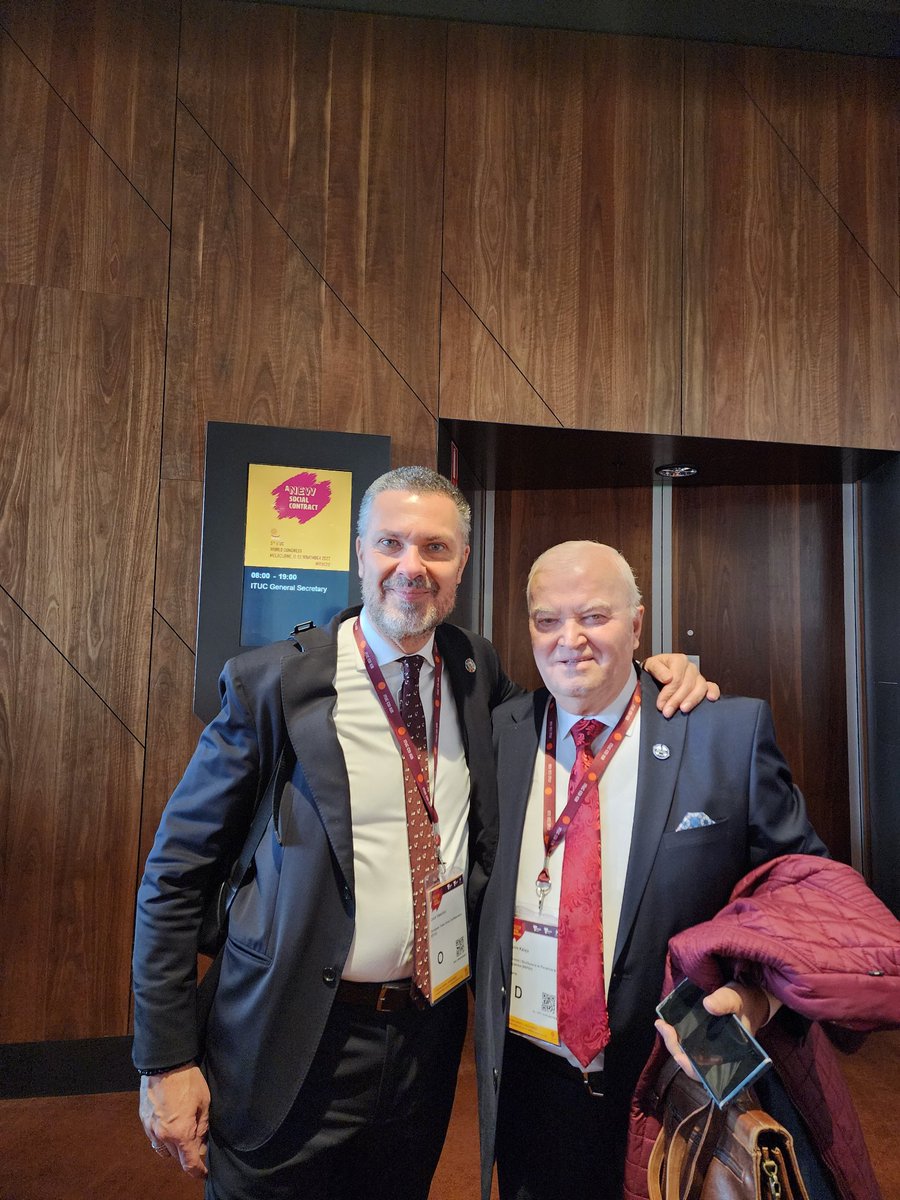 Rrjeti1's tweet photo. Congratulations Mr. Luca Visentini as new General Secretary of ITUC !
Mr. Gezim Kalaja - BSPSH Albania
#ITUC22 https://t.co/NIGD8OLhv5