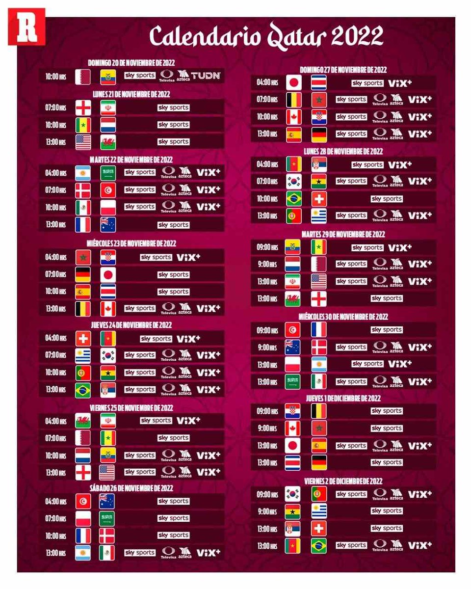 julioc_moreno's tweet photo. Para los aficionados del fútbol, les dejo el calendario del Mundial Qatar 2022.🏆¿Quién es su favorito? 🇲🇽🇶🇦⚽

#JCM https://t.co/wrM9F93jXq