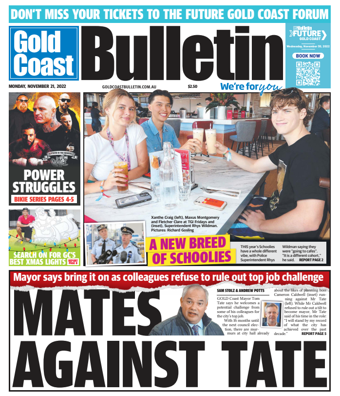 Gold Coast Bulletin on Twitter "Today's Gold Coast Bulletin front page