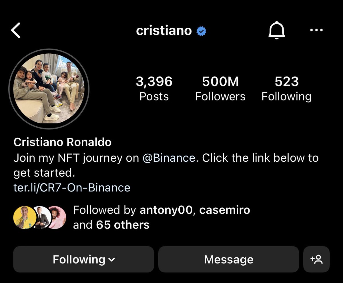 World population is 700 millions and 500 million of them follow Cristiano Ronaldo on Instagram. GOAT