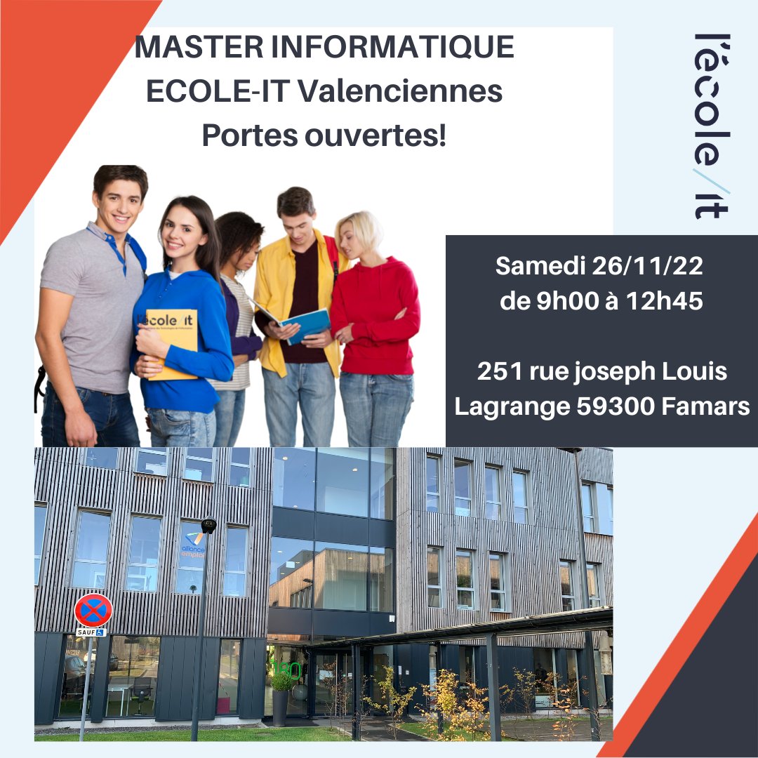 ecole_it's tweet photo. Tu es passionné par le numérique et veux en faire ton métier? L'ECOLE-IT te permet de faire un #master en #informatique à #Valenciennes
Viens nous rencontrer pour découvrir l'école et nos spécialisations et poser tes questions!
https://t.co/KIH2DD7YZX
 #hautsdefrance #numérique https://t.co/FzCBhEfd5R