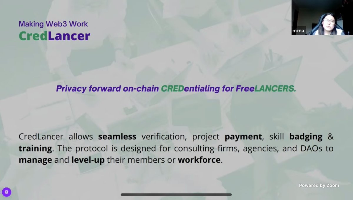 momack28's tweet photo. #CredLancer is an on-chain credential system for freelancers. Smart contract payouts for project completions and more. https://t.co/ZbB7d5Clan