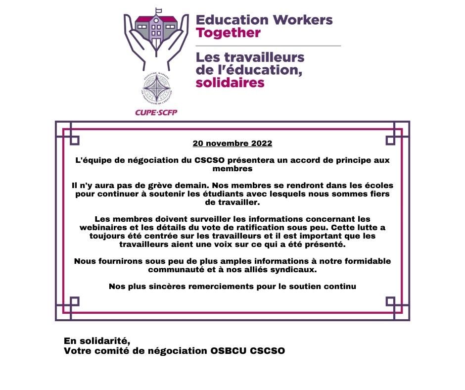 OSBCU 2022 Bargaining Update # 47| Négociation du CSCSO 2022 - Mise à jour no 47 - Important Member Update #OntEd #OnPoli mailchi.mp/230862c8c208/o…