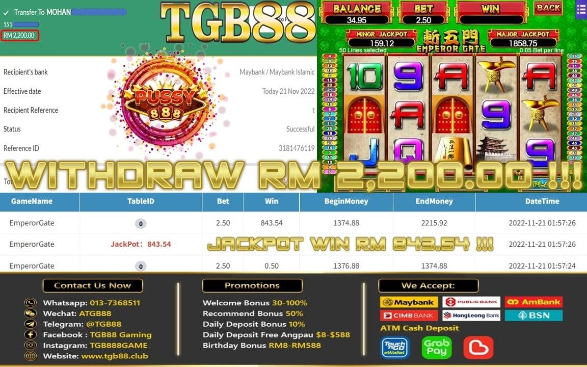 Selamat Datang Ke Syarikat TGB88 🇲🇾🇸🇬 🇧🇳
Tahniah Member TGB88 Cuci Sebanyak RM 2200
🗓Tarikh : 20/11/2022
🕹Game : EMPEROR GATE🕹Apps : PUSSY888
🕹Top Up : RM300🕹Withdraw : RM 2200

📑Register📑
✉️Whatsapp: 016-3812685
hi.jomwasap.my/TGB88Candy1
✉️Telegram:
t.me/TGBCandy