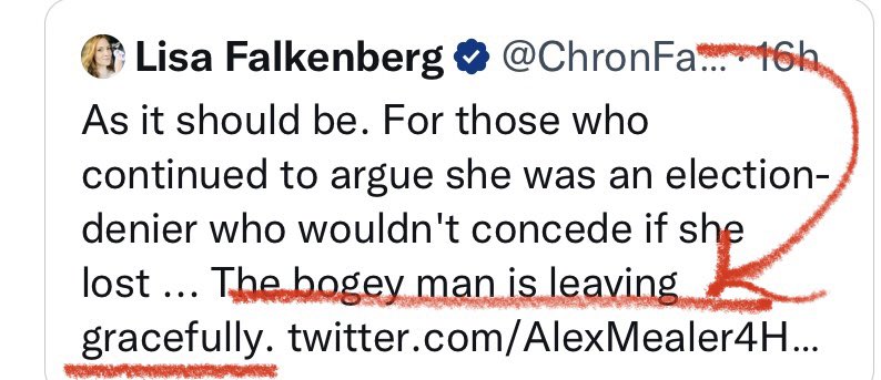 .@HoustonChron FOR ALL HOUSTONIANS who repeatedly said that a vote for Mealer was a vote for Mack, here is the very public validation. And a bonus receipt of Falkenberg stepping on a rake miscalculating the core of that campaign like a champ. #Dogwhistles #Misogyny #GracefulExits