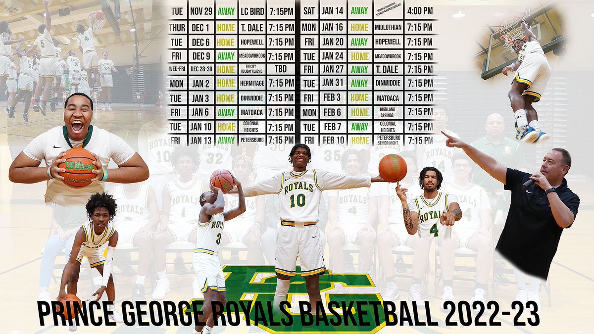 Prince George Boys Basketball 
2022-23 Season Schedule👑