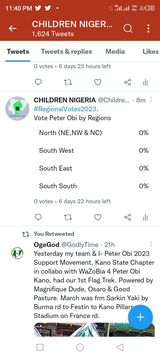 koholterkura's tweet photo. Kindly visit the handle @ChildreNigeria and vote in the #Regionalvote2023 Poll your preferred candidate #BodeGeorge #TheG5 #Afenifere #Jandor #Papaya #Endsar #LGBTQ #Islam #OyoState #Dangote #Iphone14 #BreakingNews https://t.co/B13PeaQkhn