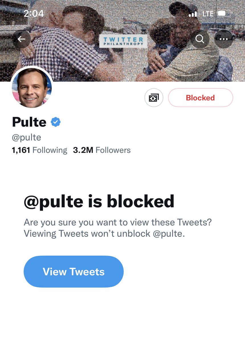 yeoldwalrus's tweet photo. Testing Testing seeing if I still have Pulte blocked.

#blockpulte https://t.co/9AB1LrfBcY