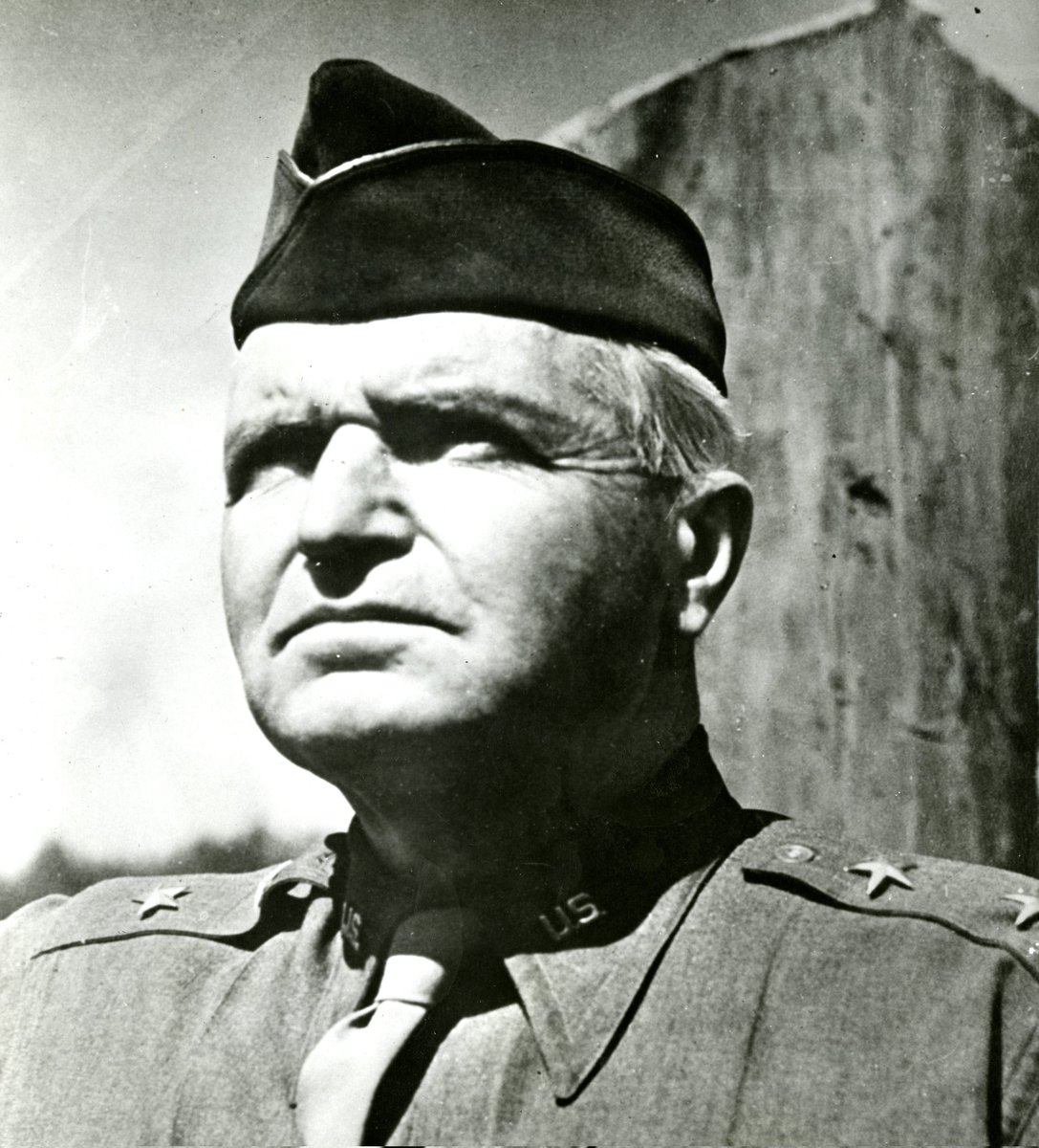 DocTellMeMore's tweet photo. Lt General Simon Buckner Jr oversaw the Aleutian Islands campaign which removed the Japanese from US soil during WW2. He later held command during the Battle of Okinawa and was killed by artillery on June 18, 1945 becoming the highest ranked US officer killed in WW2. https://t.co/gQAh3HtRRm