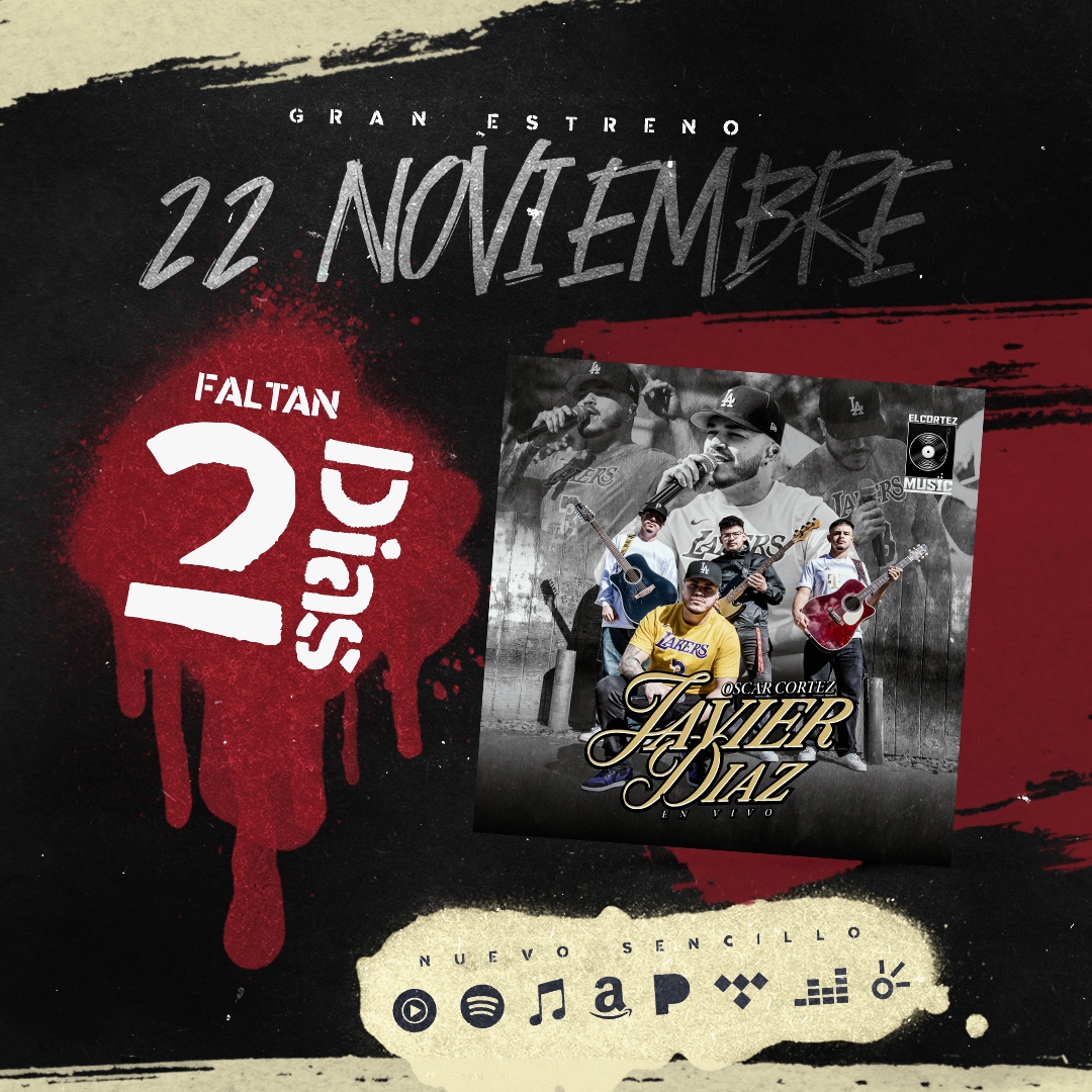 WestPhantomMGMT's tweet image. Faltan solo 2 dias para el gran estreno del nuevo sencillo de Oscar Cortez "Javier Diaz"

Pre-Guardalo ahora 
tango.ffm.to/javierdiaz

#oscarcortez #javierdiaz #westphantommanagement #corridoscallejeros #musicamexicana