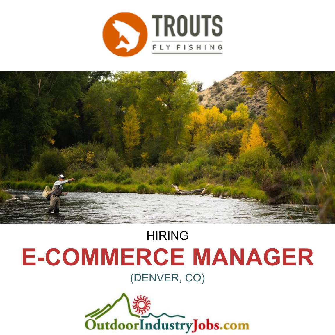 Apply Here: outdoorindustryjobs.com/JobDetail/GetJ…

#outdoorindustryjobs #troutsflyfishing #ecommerce #ecomm #ecommercebusiness #hiringecomm #ecommmanager #ecommjobs #flyfishingcolorado #coloradoflyfishing #flyfishingrods #coloradofishing #fishingcolorado 
@TroutsCO