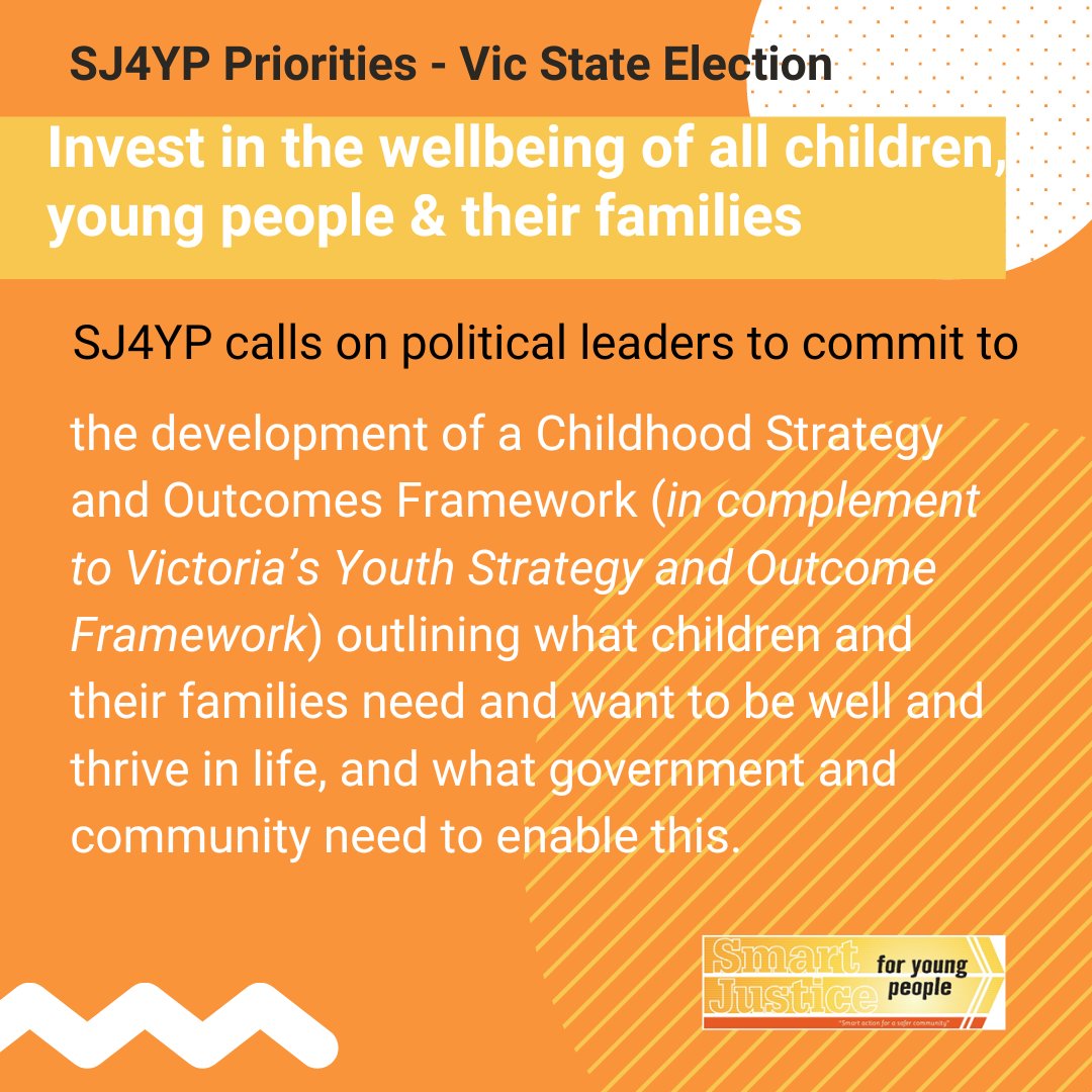 SJ4 Young Peopleš (@smartjusticeyp) on Twitter photo This state election we call on political leaders to prioritise wellbeing, and equality of outcomes & access for all children & young people.
Check out all our priorities: youthlaw.asn.au/wp-content/uplā¦
<a href="/DanielAndrewsMP/">Dan Andrews</a>
<a href="/MatthewGuyMP/">Matthew Guy MP</a>
<a href="/RosSpenceMP/">Ros Spence MP</a>
@MatthewBachMP This state election we call on political leaders to prioritise wellbeing, and equality of outcomes & access for all children & young people.
Check out all our priorities: youthlaw.asn.au/wp-content/uplā¦
<a href="/DanielAndrewsMP/">Dan Andrews</a>
<a href="/MatthewGuyMP/">Matthew Guy MP</a>
<a href="/RosSpenceMP/">Ros Spence MP</a>
@MatthewBachMP