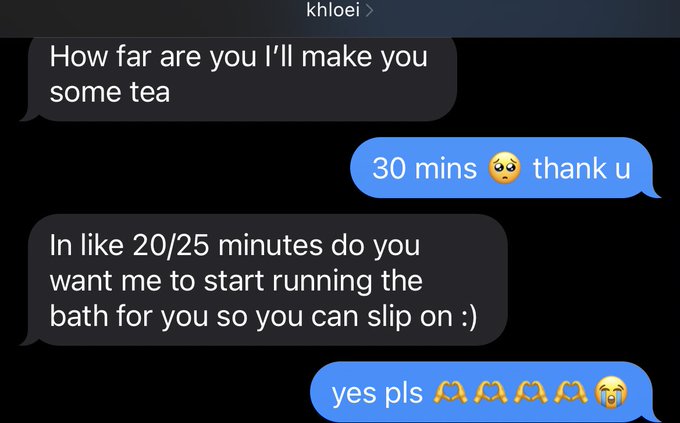 this is how good khloei treats me when i’m shooting. she is the best person ever & i love her sm ?? https://t