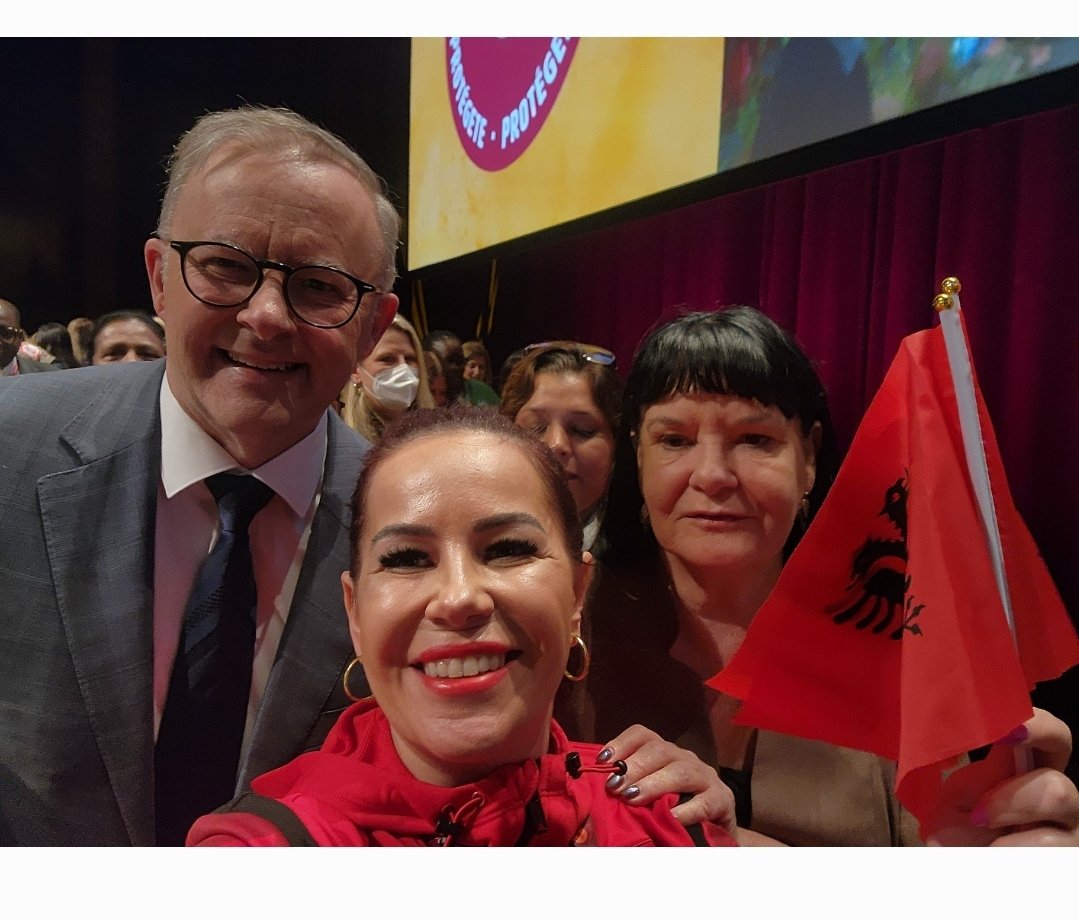 Rrjeti1's tweet photo. @SharanBurrow @BSPSH

Prime Minister of Australia Anthony Albanese confirmed the support for C190 ILO Convention .
Thank you Sharan Burrow for all the struggle in these years as GS of ITUC  
#ituc22 https://t.co/hrrto7WPEa