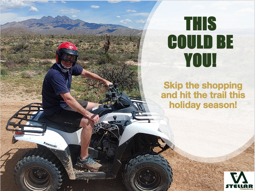 StellarTours's tweet photo. Skip the #blackfriday shopping, traffic, long lines - join us where the pavement ends & the off-road fun begins! ADVENTURE for ALL - FREE photos
#stellaradventuresaz #goguided #explorearizona #visitphoenix #visitscottadale #privatetour #atvtour #utvtour #hummertour #familyFUN https://t.co/N1RCUFnYRC