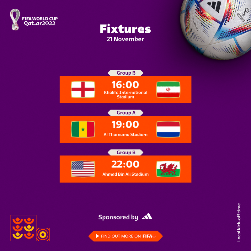 FIFAWorldCup's tweet photo. Rise and shine! Matchday two is starting soon 😍

#Qatar2022 | @adidasfootball