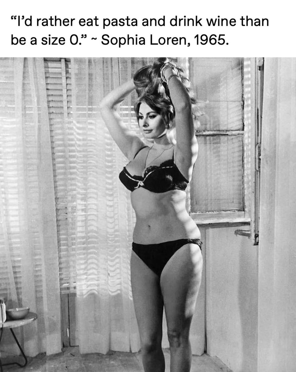 I LIKE my curves. 

And wine or whiskey. 

I am who I am.  And I am quite damn happy with it 💋

Ms. Loren will always be a beautiful icon ❤️💕🫦.  Her and Monroe are who I model myself after on a daily basis.