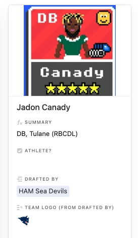 With the second pick of the Season 32 <a href="/RFNorthAmerica/">Retro Football of North America</a> Draft, the Sea Devils select Jadon Canady, DB from Tulane. 

<a href="/FrankieMcNugget/">Frankie McNugget</a> <a href="/VoodooRetro/">Voodoo Retro ⚜</a>