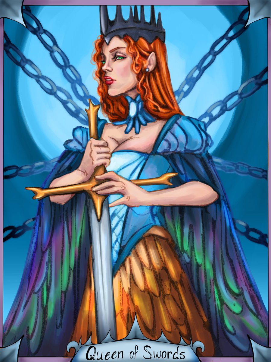 MerREart_007's tweet photo. Collab with @Senkyel_ !! 🥰🥰🥰
We each drew a sketch and then rendered each others! So Tuva drew the Queen of Swords and I chose The High Priestess and Tuva did the most beautiful render of it!!! Thank you so much for doing this collab
#artistcollab #tarotart #queenofswords https://t.co/cUJT5rlxhd