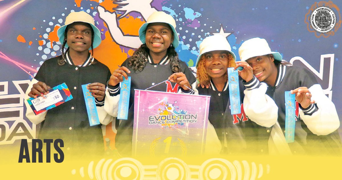 koorimailnews's tweet photo. 💫A dance group from Maningrida (Mala’la) is on its way to the Evolution Dance national finals at the Gold Coast in January.
More on this story: https://t.co/nzpx1FMD7c
#Koorimail #Indigenous #FirstNations #Blak #Arts #Maningrida #EvolutionDance #Dance #DanceCompetition https://t.co/JV1WIW2cUy