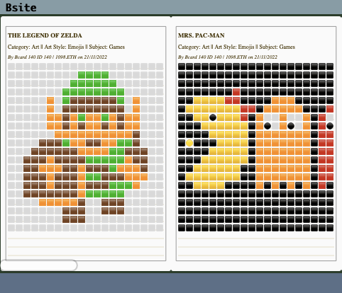 Bcard_eth's tweet photo. (4/6) Bpaper Daily - Emoji Art

@yosoundman creates Zelda and Pac Man as emoji art via Bpaper https://t.co/GzHMTcYA0H