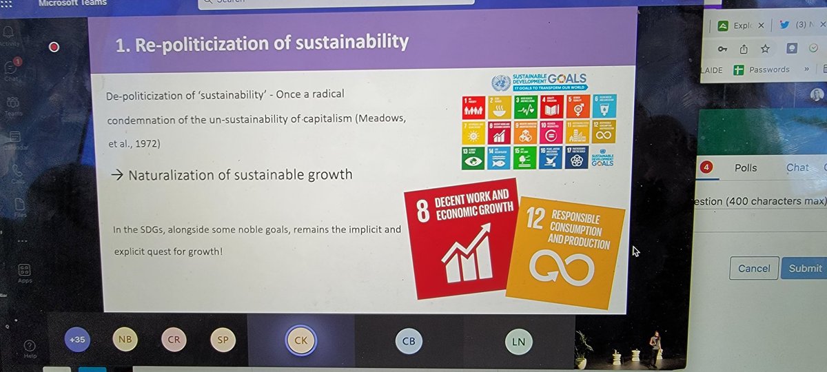 JaydeLovell's tweet image. How can we have a vibrant society without constant growth?
Even the SDG's have 'Economic Growth' as a virtue!
1. Measure what matters.
2. Change values, don't just try to produce the same things more efficiently
3. Rethink work
4. True democracy
@SabrinaChakori