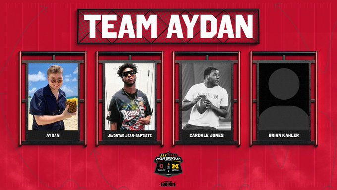 aydan's tweet photo. Got 2nd place in the $50k MFAM Gauntlet OSU vs Michigan Fortnite Tourney. ($5,000)💰

Shoutout to @NICKMERCS and @eFuse for the invite and for running a SICK tourney. The boys played fkn GREAT too I got lucky af with my team! https://t.co/qbyq7tgUKS