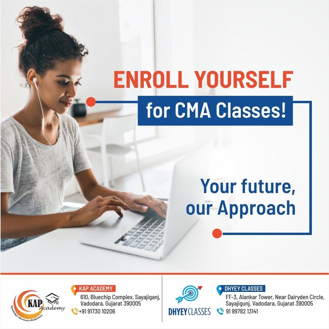 KapAcademy's tweet image. What makes a future brighter and sparkling for students like you? Don’t think so much. Get enrolled for the best CMA classes in Vadodara, your only coaching destination, to serve you best with your education and build your career and future. 

#cma #cmaclasses #cmacoaching