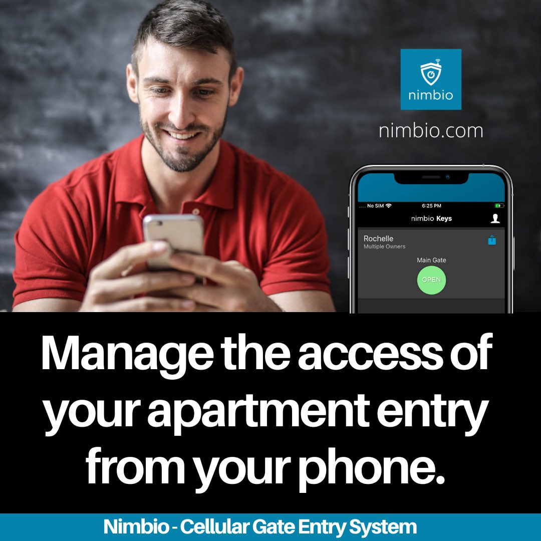 Easily manage and grant access to your apartment guests and deliveries. Try Nimbio today!😉bit.ly/39QIata
.

#daily #instagood #nfl #smart #smartphone 
#trending #realestate #luxury #home #realtor #fyp #apartments #apartmenttherapy