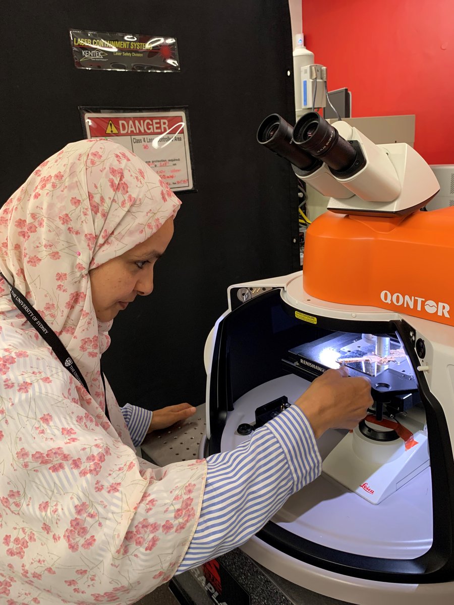 ccwm_sydney's tweet photo. Last week Museum conservator Arzak Mohamed and Sydney Analytical technical analyst Lorraine Leung undertook Raman Spectroscopy on fragments of an Egyptian papyrus from the Ptolemaic Period (c. 332–30 BC) held in our collections. https://t.co/QOBuzePXN5