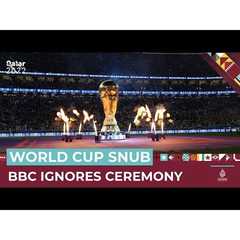 AymanM's tweet photo. The BBC didn’t air Qatars World Cup opening ceremony in protest. Yet just 9 months ago, the BBC aired the Winter Olympics opening ceremony in China, a country literally accused of committing genocide. GTOH with your sanctimony. The epitome of hypocrisy and double standards! https://t.co/zinn6tdhXC