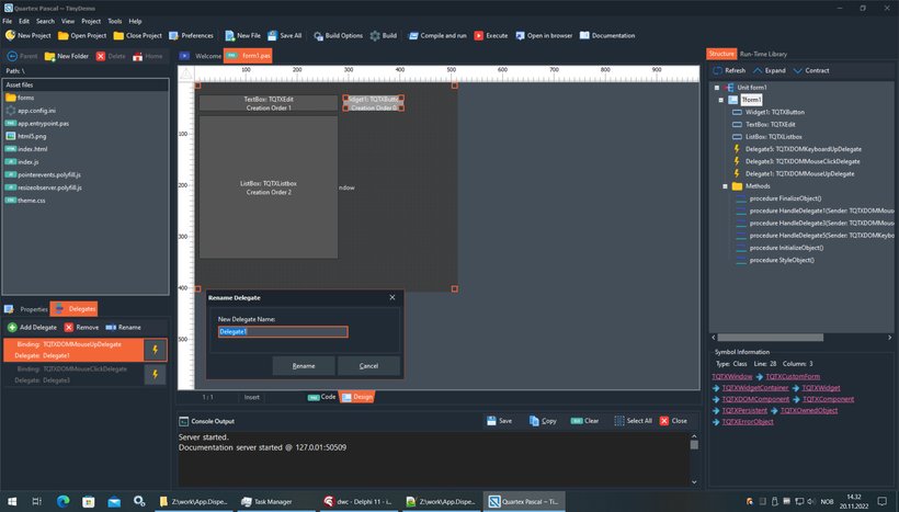 quartexnor's tweet photo. Quartex Pascal is quickly growing to become the Delphi of HTML5/JS development, repeating the success of Rapid Application Development that made C++Builder and Delphi the rockstars of native code. #Quartex #QuartexPascal #Embarcadero
 https://t.co/uDIhO6P8c2 https://t.co/HYPXiRNxxz
