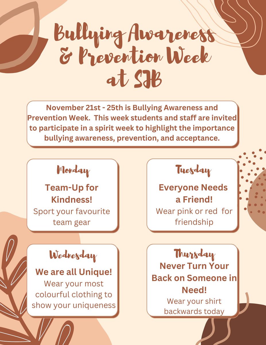 Bullying Awareness &amp; Prevention Week starts tomorrow.