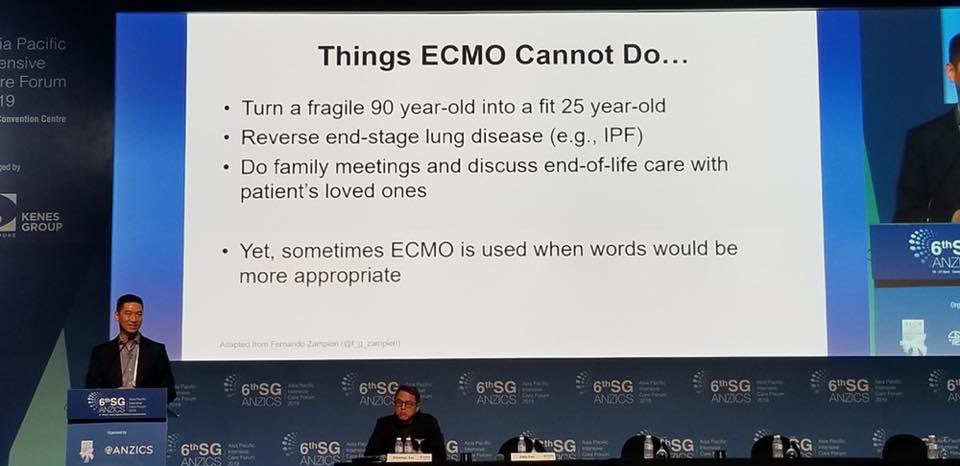 I encourage everyone who provides ECMO care to think deeply about this slide. Unfortunately, I do not know the person who created it to give them credit.