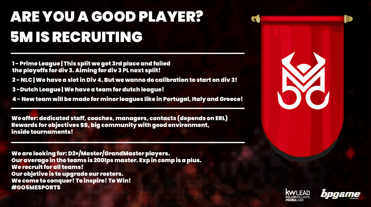 <a href="/5M_Esports/">5M ESPORTS</a> Recruits for <a href="/LeagueOfLegends/">League of Legends</a>  <a href="/PrimeLeague/">Die Techniker Prime League</a> <a href="/lft_prime/">Prime League LFT</a> <a href="/LFT_Original/">Looking For a Team ⚡</a> <a href="/LoL_LFT/">LoL Looking For Team 🇮🇹 🇪🇺</a> <a href="/LFT_LOL_ES/">LFT_LOL_ES</a> <a href="/lft/">k</a>