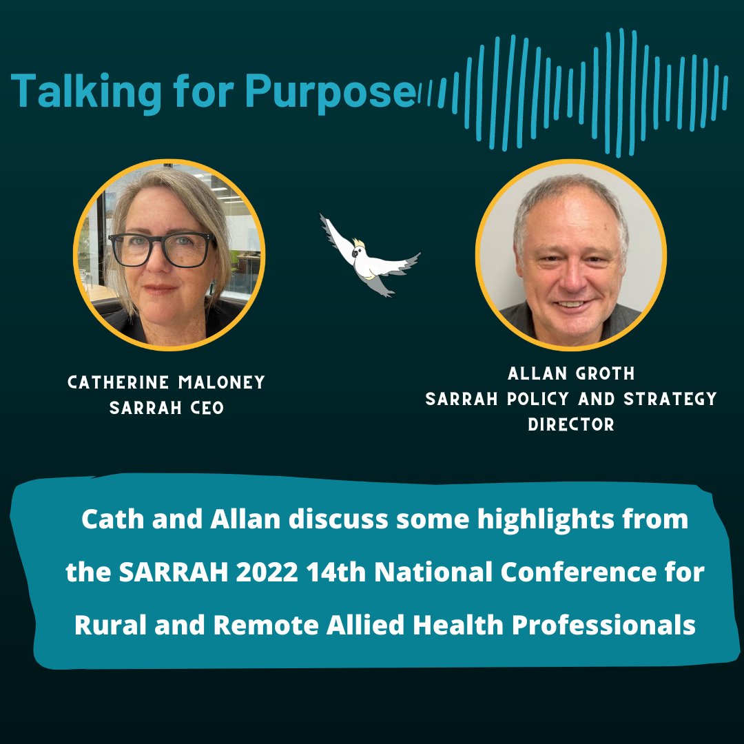 SARRAHealth's tweet photo. Listen https://t.co/qSap1TQ450
Previous podcasts https://t.co/97vbH3guGI
Do you have any themes/topics that you would like to hear us discuss? Please drop us and email to our mailbox at sarrah@sarrah.org.au
#alliedhealth #whereareyouheadedtoday #ruralgeneralist #talkingforpurpose https://t.co/ZC4SWQJfrx