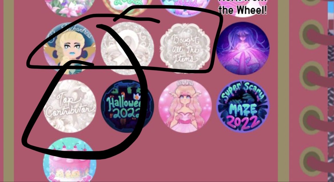 poochsbabe's tweet photo. if anyone can please help me as too how to get these 4 badges pls!! in detail ❤️❤️ #royalehigh #royalehighbadge #RoyaleHighTea https://t.co/3D73cQTxa9