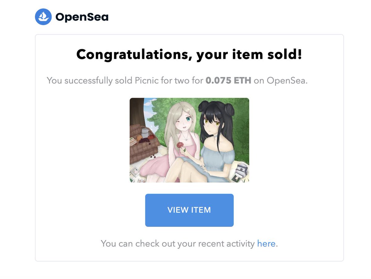 Picnic for two has sold! I loved making this one so I'm so happy to see it find a good home. Thank you so much <a href="/cosplayersNFT/">RetroBuddies</a> for you constant support 💗